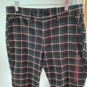 New American Eagle high rise tapered plaid pants